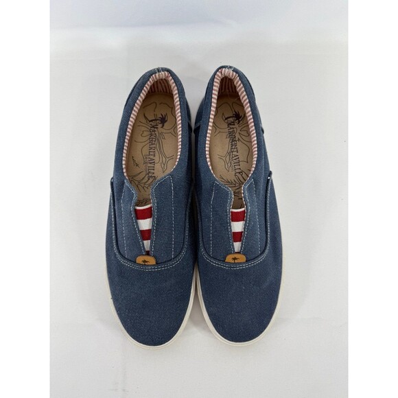 Margaritaville Women’s Slip On Blue Nautical Stripes Flat Loafer Sea-foa Size 11 - Picture 1 of 5